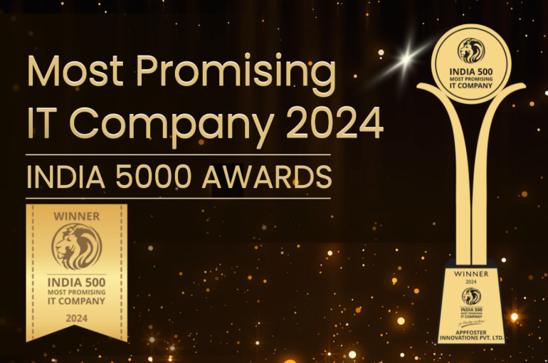 Appfoster won the Most Promising IT Company 2024 Award by India 500